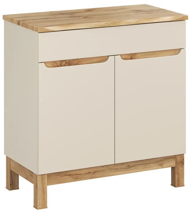 Skrinka pod umývadlo Bali Nature s doskou 80 cm kašmírová/dub wotan