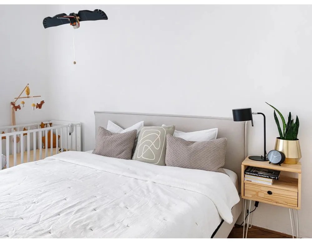 Sivá dvojlôžková posteľ Bobochic Paris Sary Dark, 180 x 200 cm