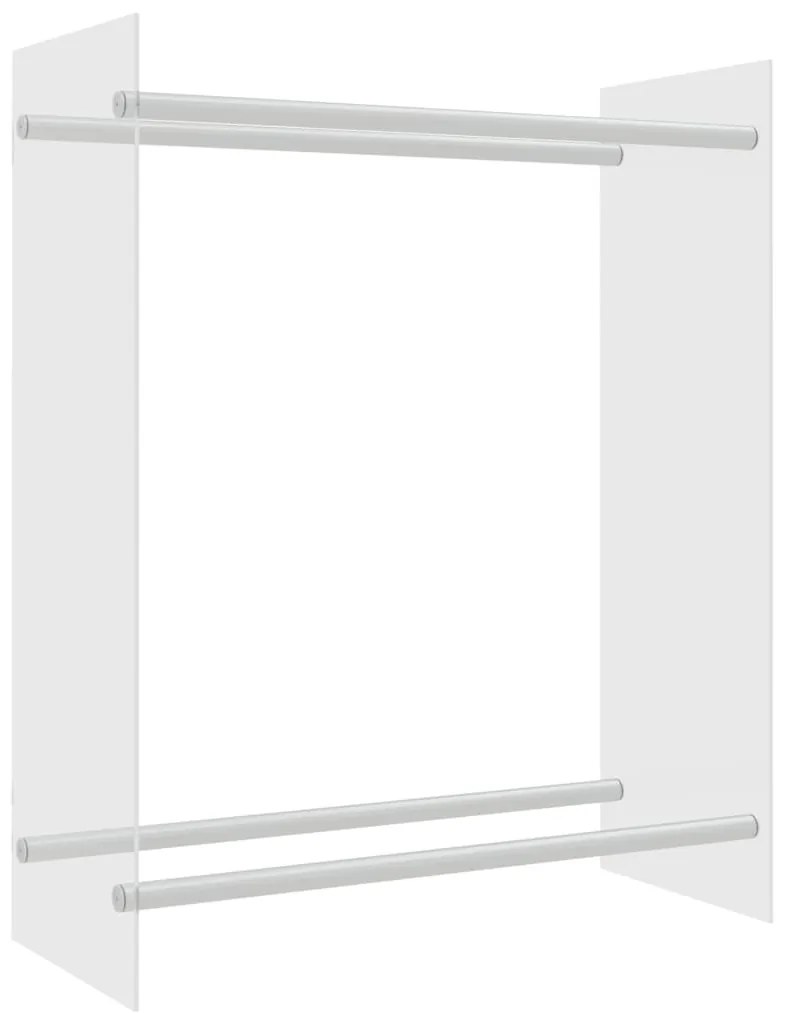 Stojan na palivové drevo priehľadný 80x35x100 cm tvrdené sklo