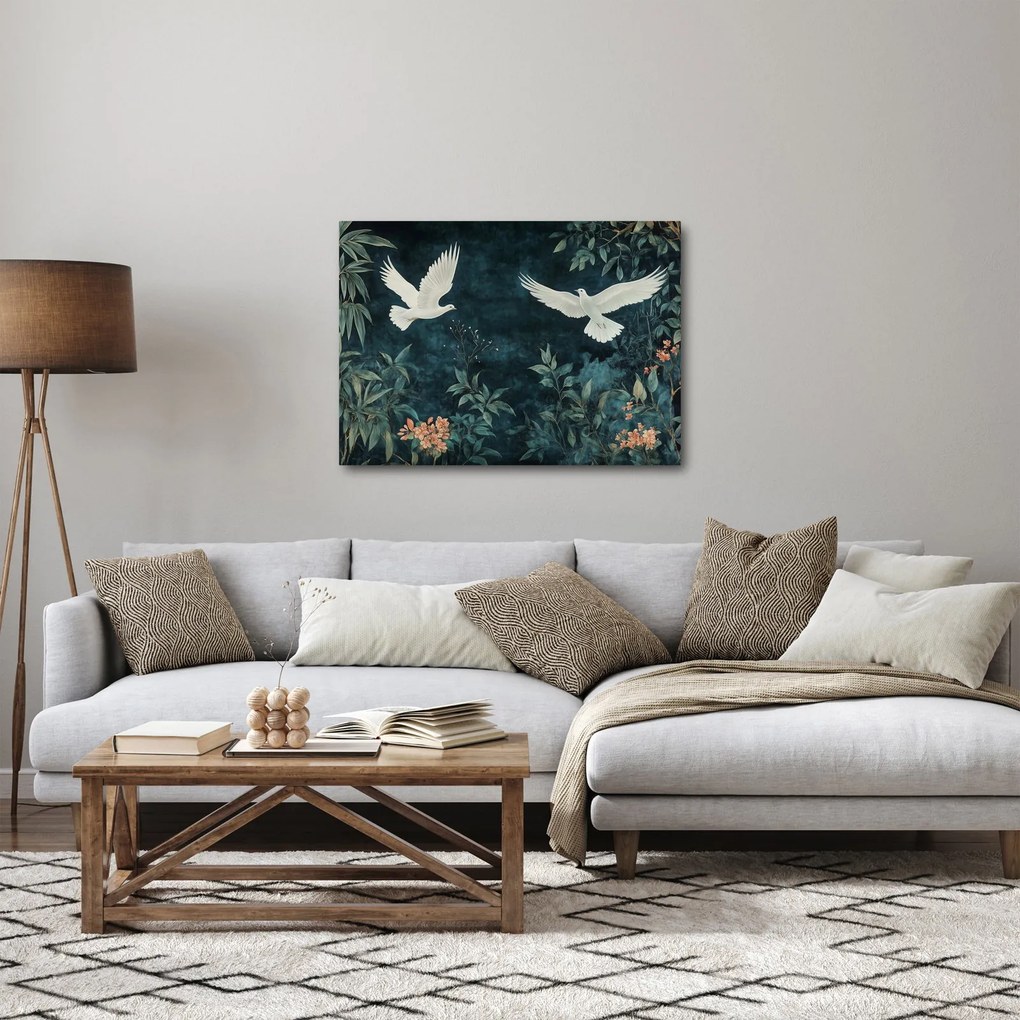 Obraz - Dve holubice (70x50 cm)