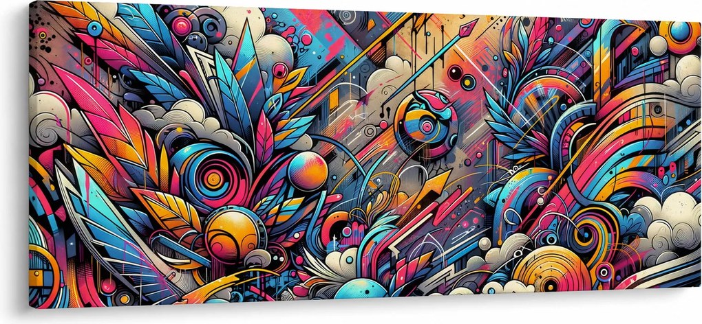 Obraz - Pestrofarebné graffiti (120x50 cm)