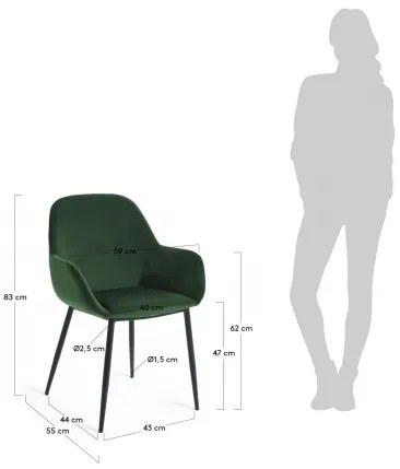 KONNA BLACK ZAMAT stolička - posledné 3 kusy Zelená