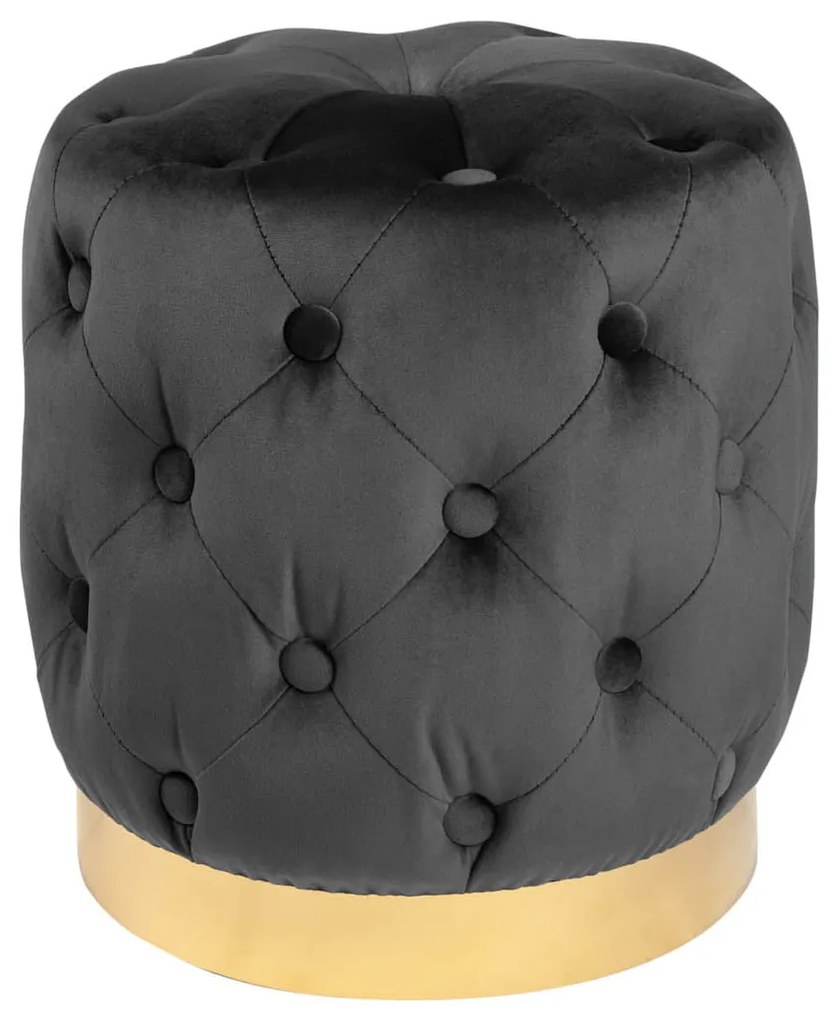 Taburetka moderná baroková 35cm čierne zlato