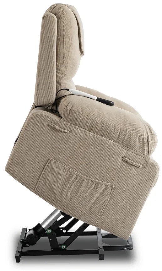 Masážne kreslo s funkciou vstávania MARCOS bežové