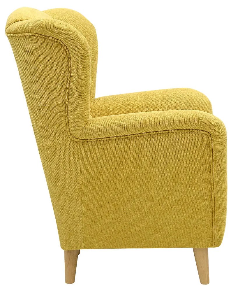 FINES žlté kreslo ušiak Aladin