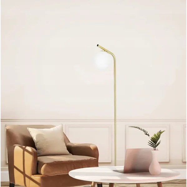 Stojacia lampa 1xE27/40W/230V zlatá/biela