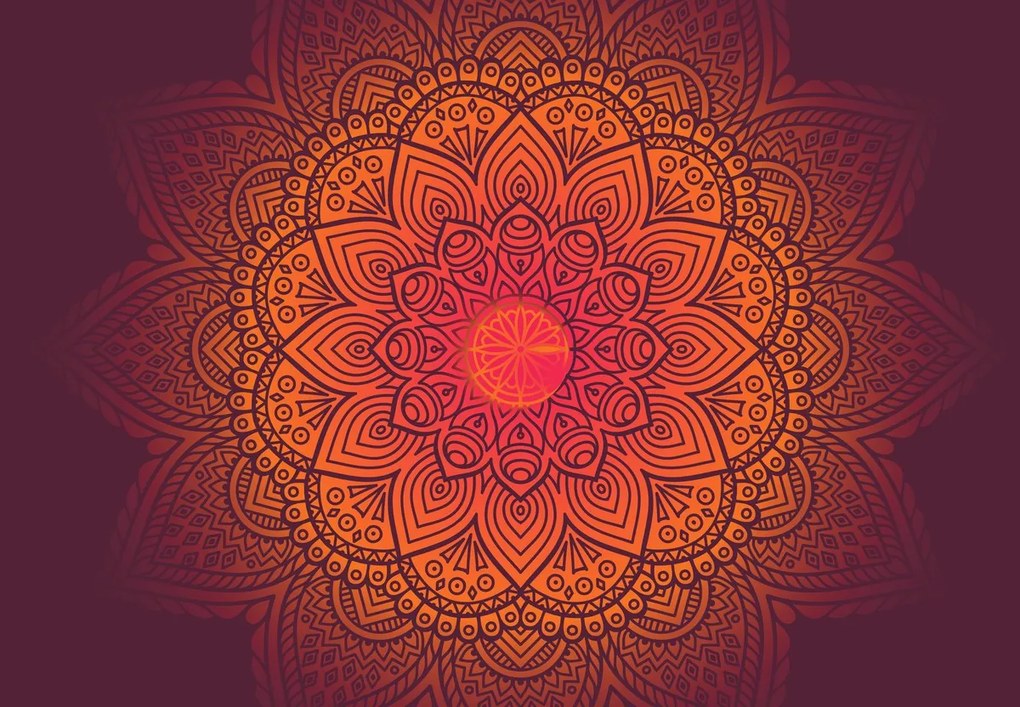 Fototapeta - Mandala, tmavá (147x102 cm)