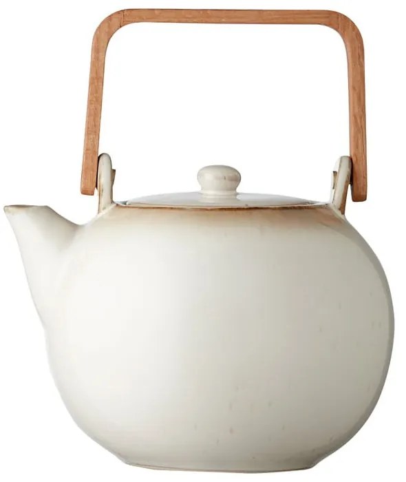 Krémovobiela kameninová kanvička na čaj Bitz Basics, 1,2 l