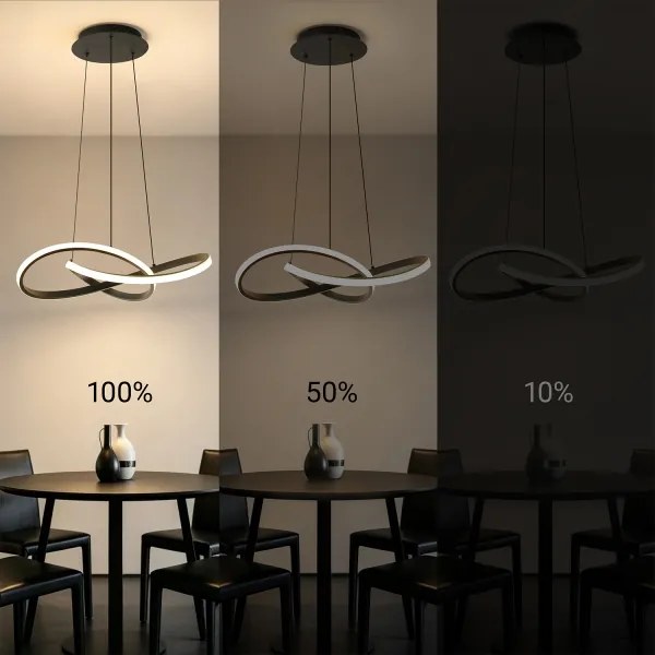 Brilagi - Stmievateľný LED luster na lanku INFINITY LED/55W/230V 50x50 cm čierny + DO