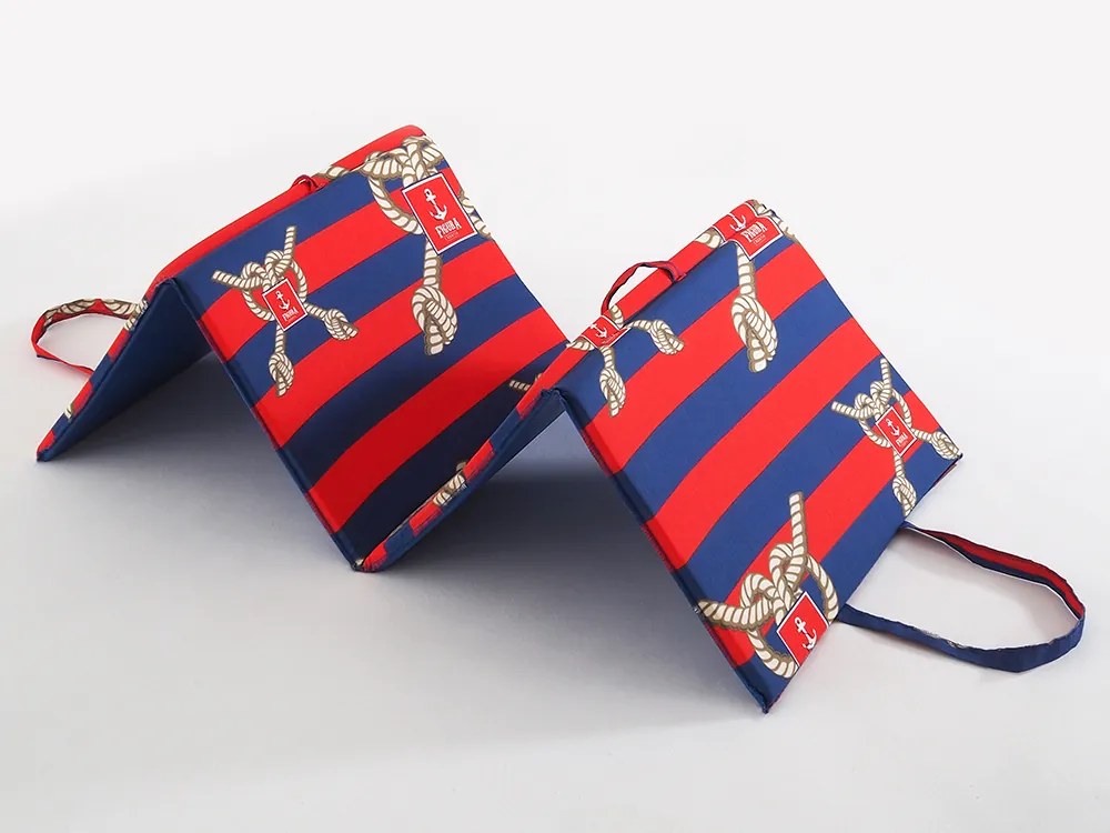 Plážové ležadlo LODNÉ LANO 137x49 cm, červené