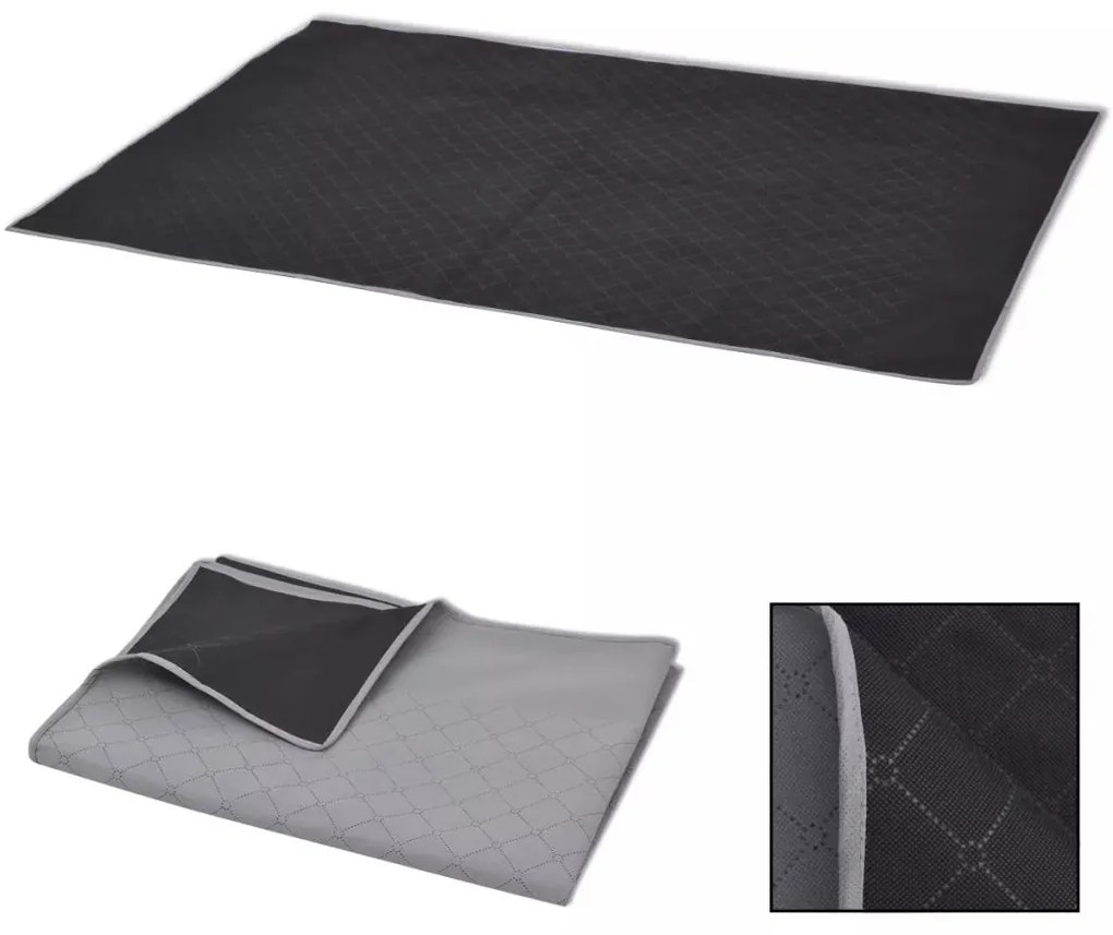vidaXL Pikniková deka, sivo-čierna, 100x150 cm