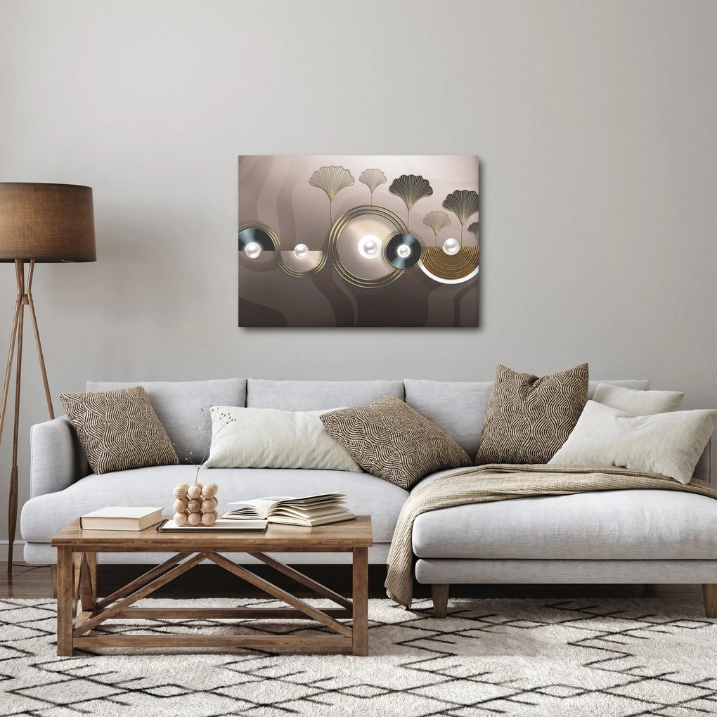 Obraz - Zlatohnedá abstrakcia (70x50 cm)