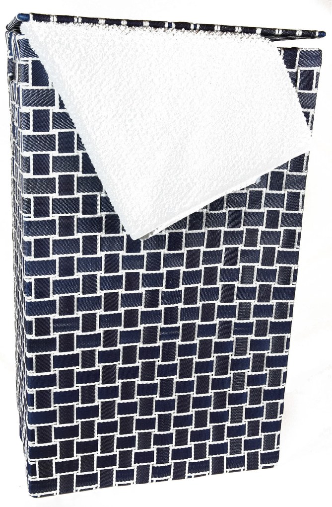 Kôš na bielizeň modro-biely Rozmery (cm): 40x30, v. 61