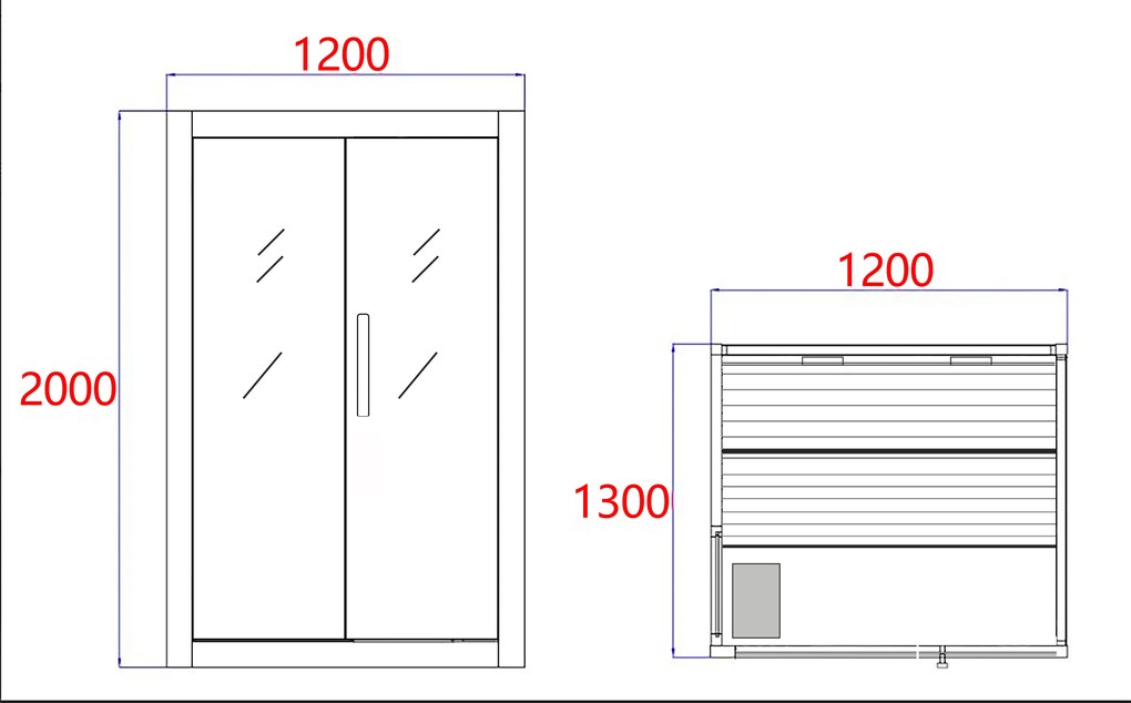 Sauna PANORAMA BLACK pre 2 osoby (Skladom posledný kus u dodávateľa, najbližšie naskladnenie cca v druhej polovici 4/2025)