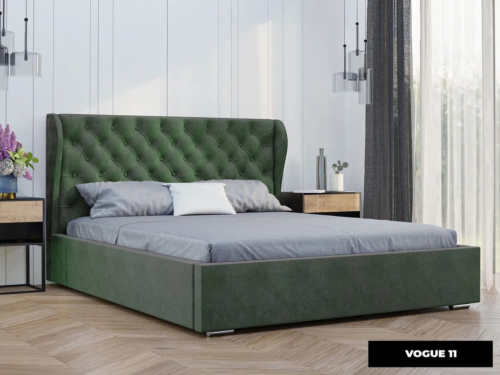 PROXIMA.store - Luxusná čalúnená posteľ LUNA ROZMER: 140 x 200 cm, TYP ROŠTU: DREVENÝ ROŠT