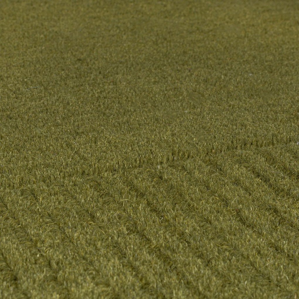 Flair Rugs koberce Kusový ručne tkaný koberec Tuscany Textured Wool Border Green - 120x170 cm