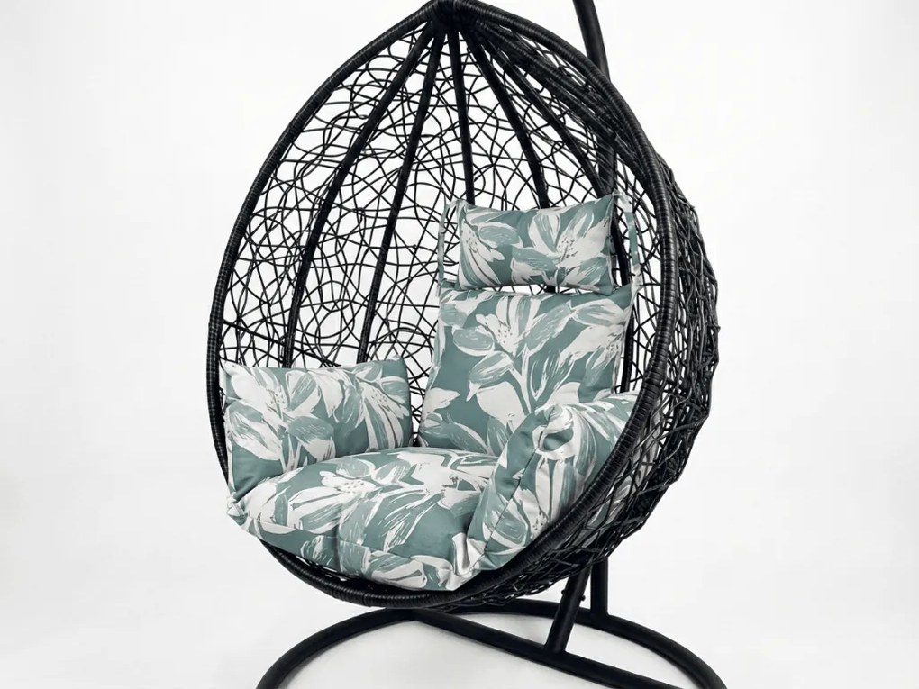 Vankúš do závesného kresla KOKON, zeleno-biely