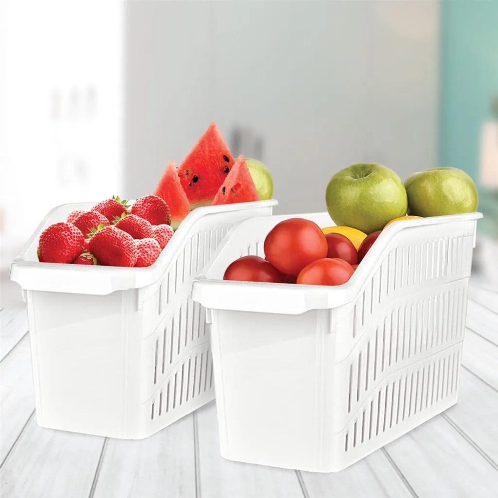 Orion 2. akosť - Organizér, košík do chladničky aj police - ADEL vysoký, biely, 30 x 13 x 17 cm