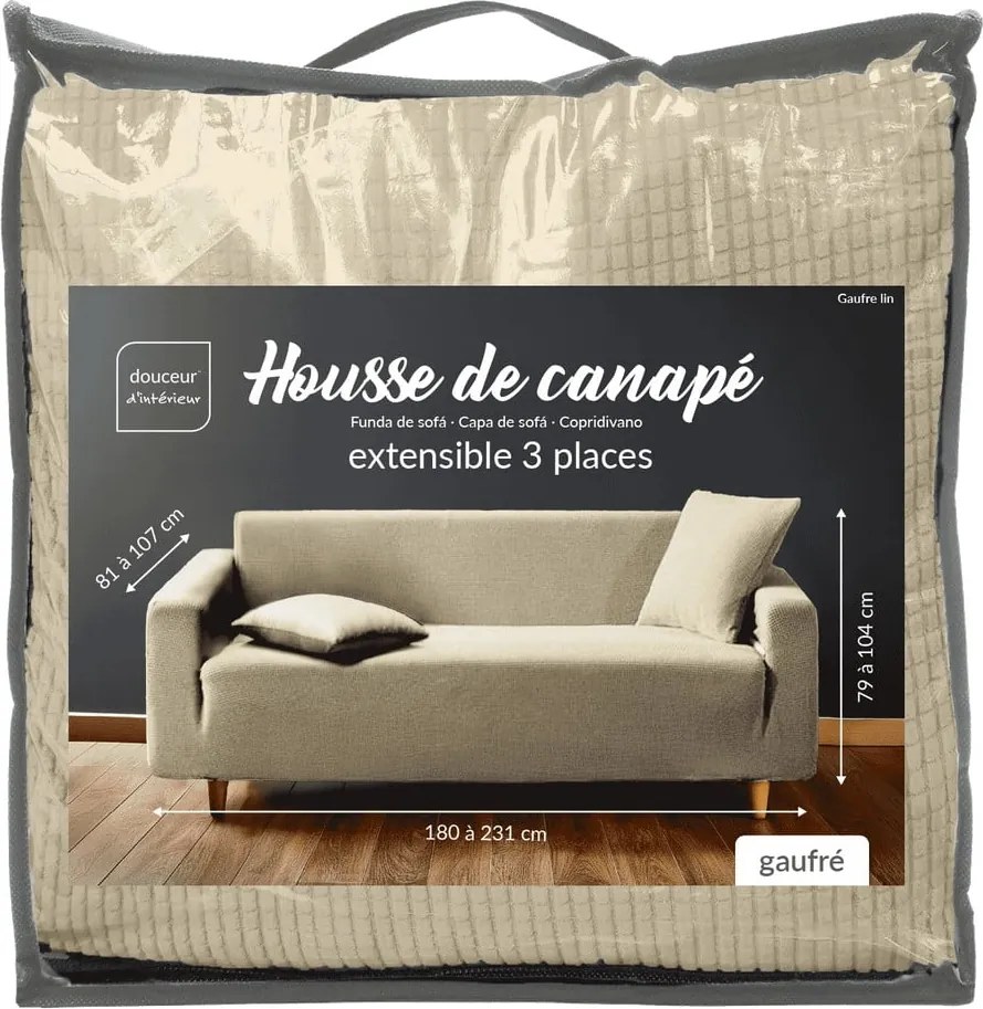 Hnedý 3-miestny napínací poťah na pohovku Sacha – douceur d'intérieur