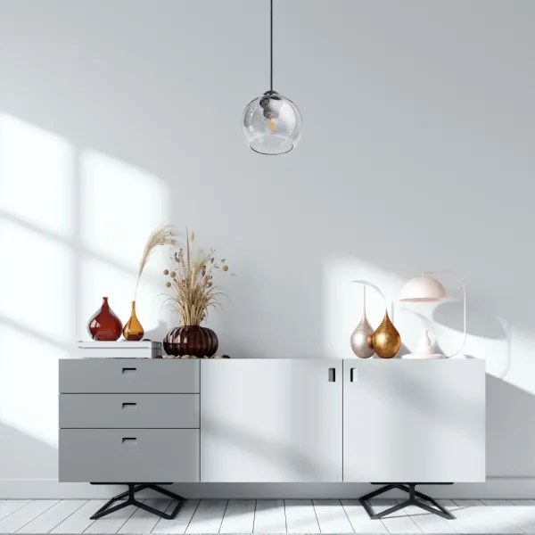 Luster na lanku LATIL 1xE27/60W/230V čierna