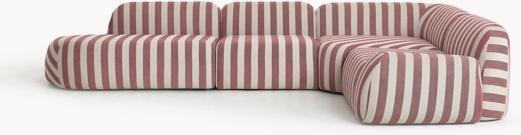 XL modulárna pruhovaná rohová pohovka Wolke