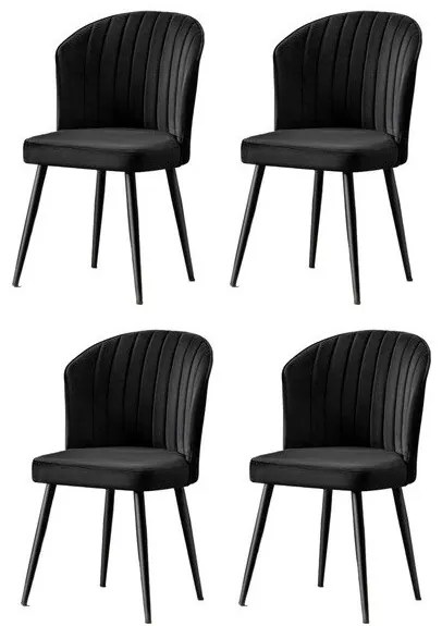 Sada jedálenských stoličiek Rubi Black, 4 ks