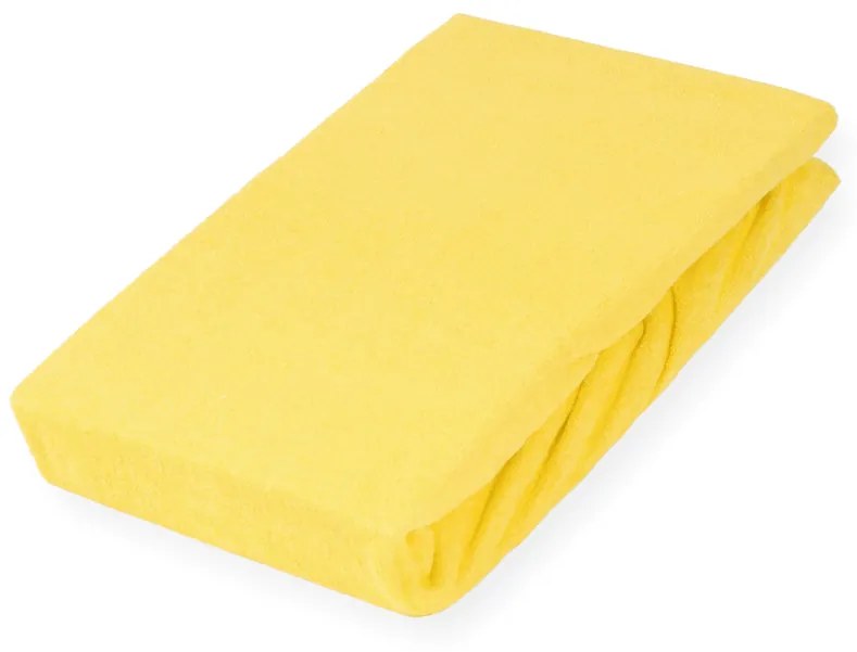Froté napínacie prestieradlo na extra vysoký matrac FR-003 Žlté 100 x 200 - výška 40 cm