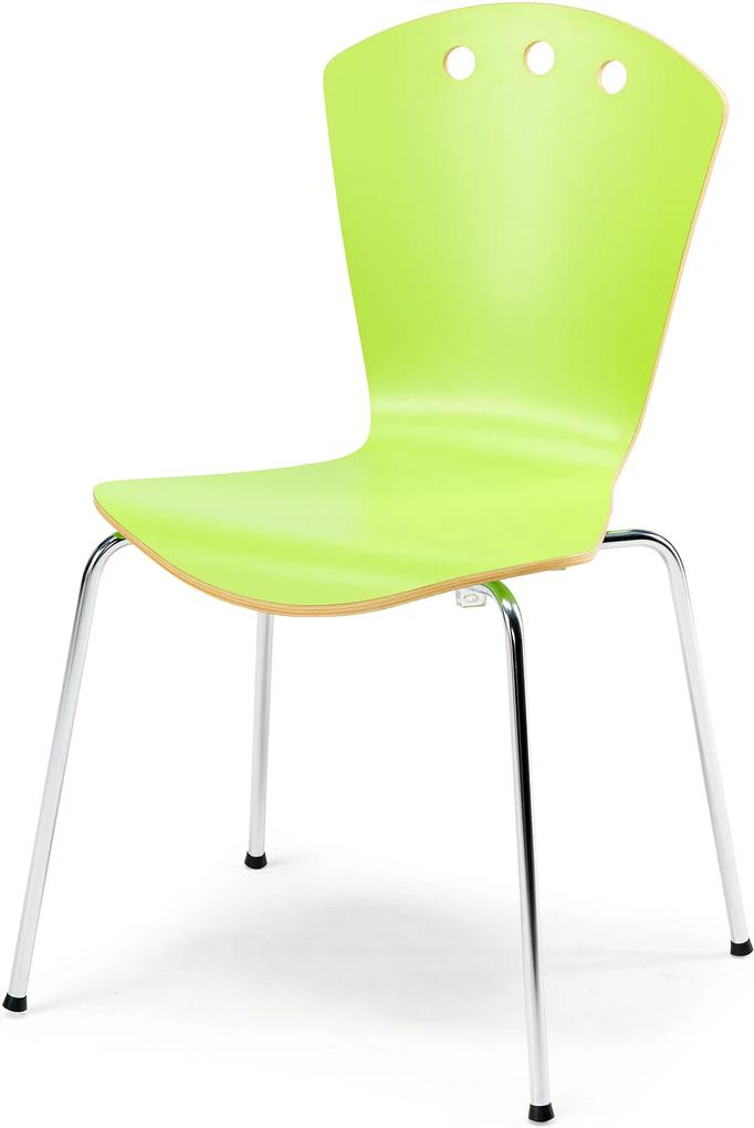Jedálenská stolička Orlando, zelená / chróm