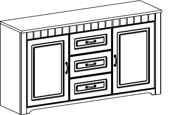 Široká komoda Atik, dub riviera