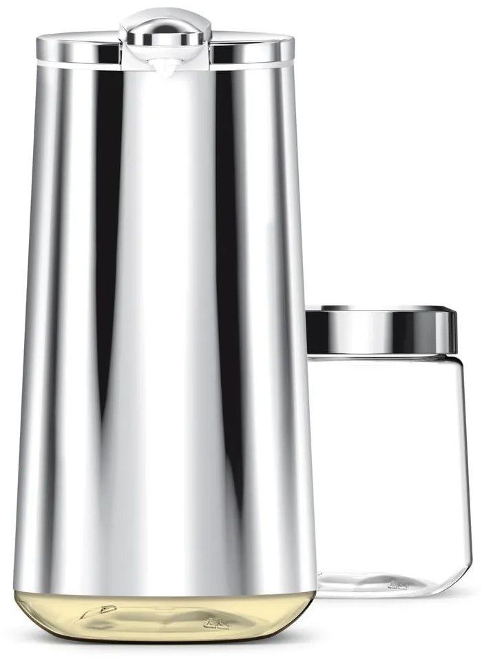 Automatický oceľový dávkovač mydla v striebornej farbe 266 ml - simplehuman
