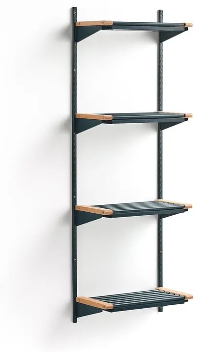 Regál na topánky JEPPE so 4 policami, základná sekcia, 1790x600x310 mm, modrá/breza