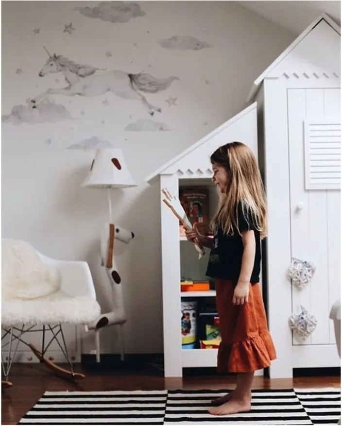 Samolepka do detskej izby Jednorožec na oblohe S