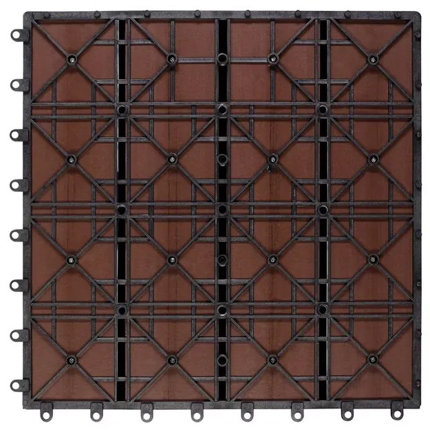 InternetovaZahrada WPC dlaždice - sada 11 ks, 30x30 cm klasická terakota