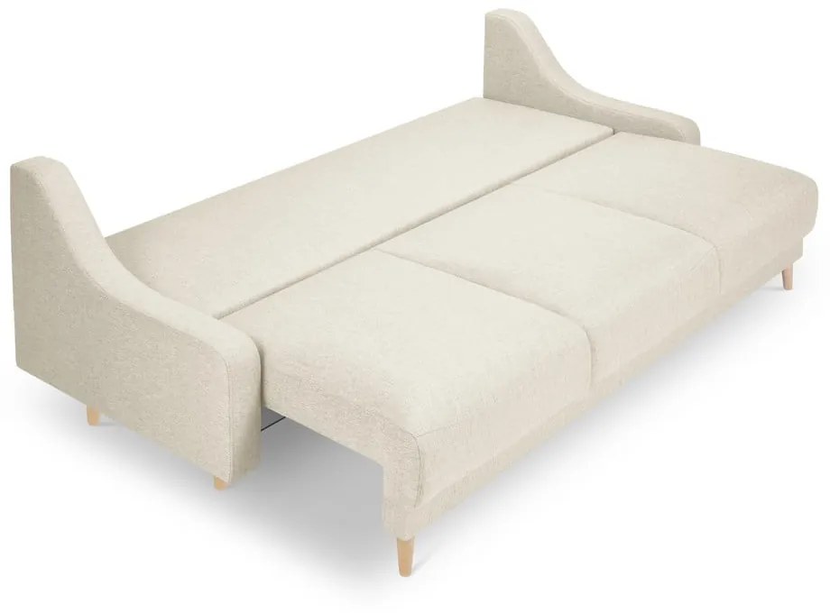 Krémovobiela rozkladacia pohovka s úložným priestorom Mazzini Sofas Freesia