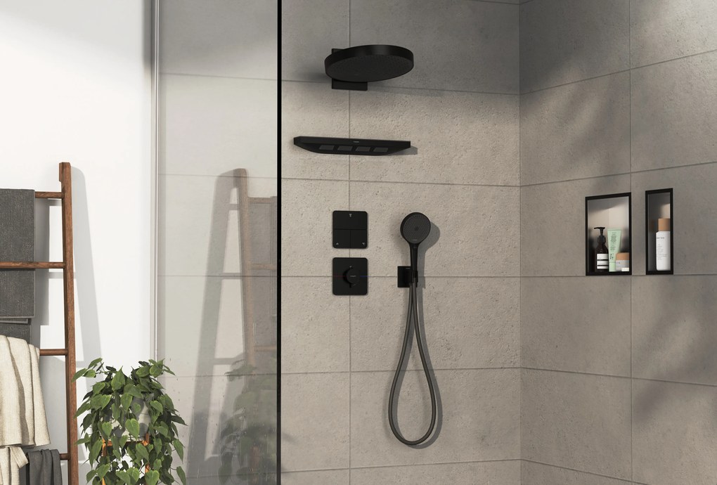 Hansgrohe ShowerSelect Comfort Q, ventil pod omietku pre 3 spotrebiče, čierna matná, HAN-15587670