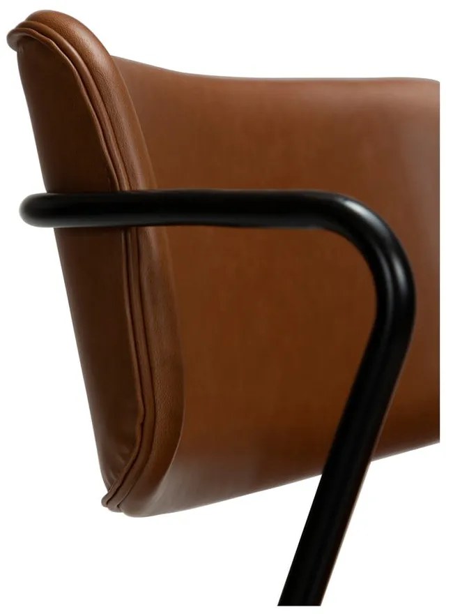 Hnedá stolička z imitácii kože DAN-FORM Denmark Zed