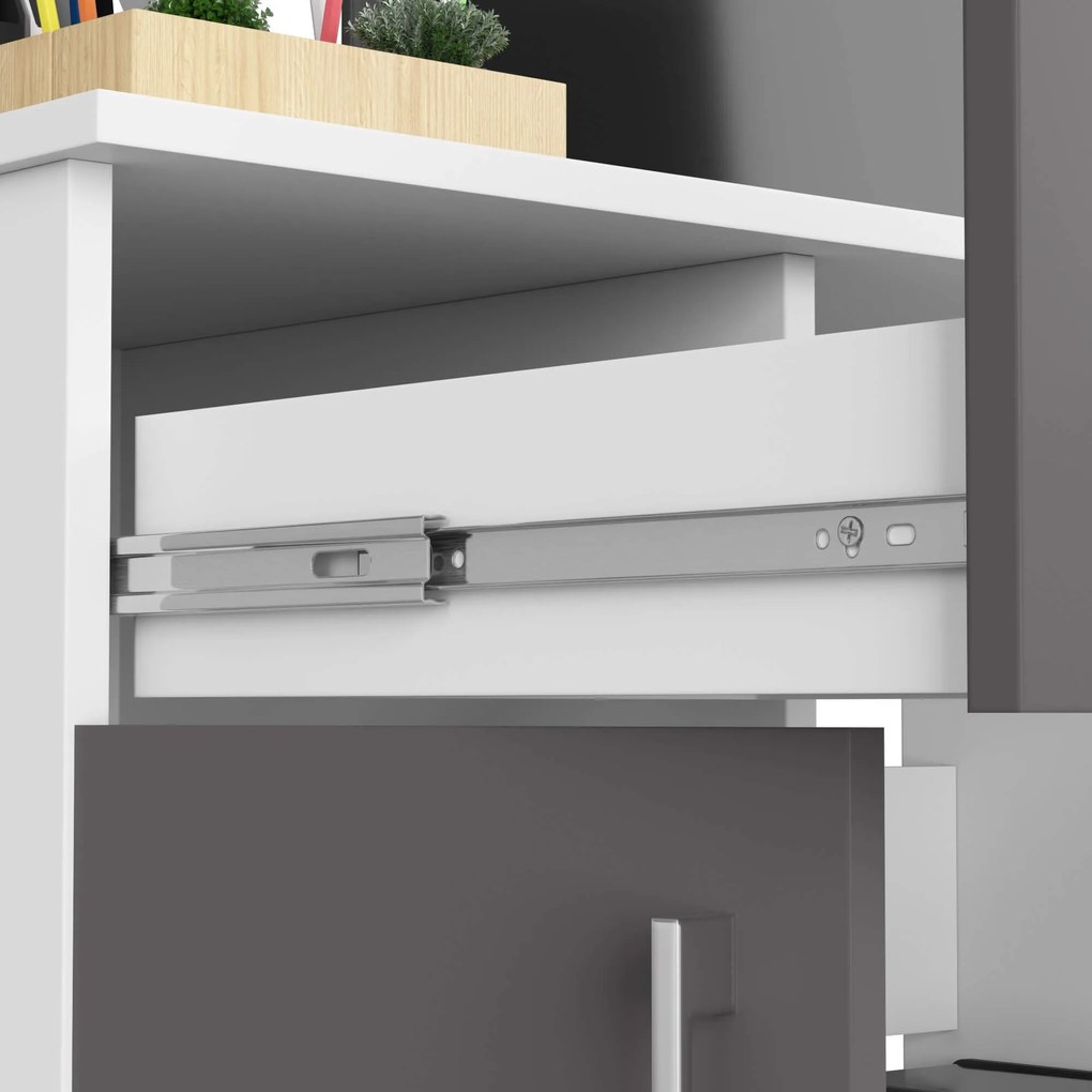 Volně stojící psací stůl JAY 90 cm bílý/šedý