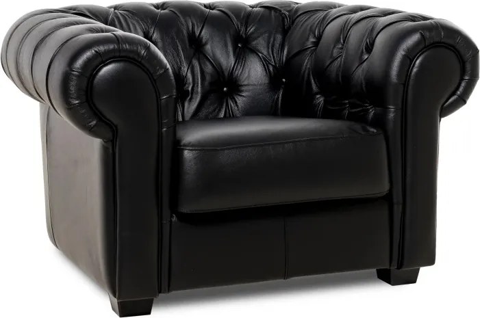 Kožené kreslo CHESTERFIELD, sivá (Rimini)