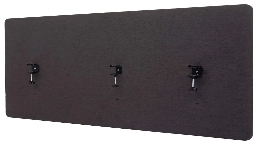 Akustický panel na stôl HWC-G75 - dvojstenná látka/textil - 60x160cm - hnedo-sivá