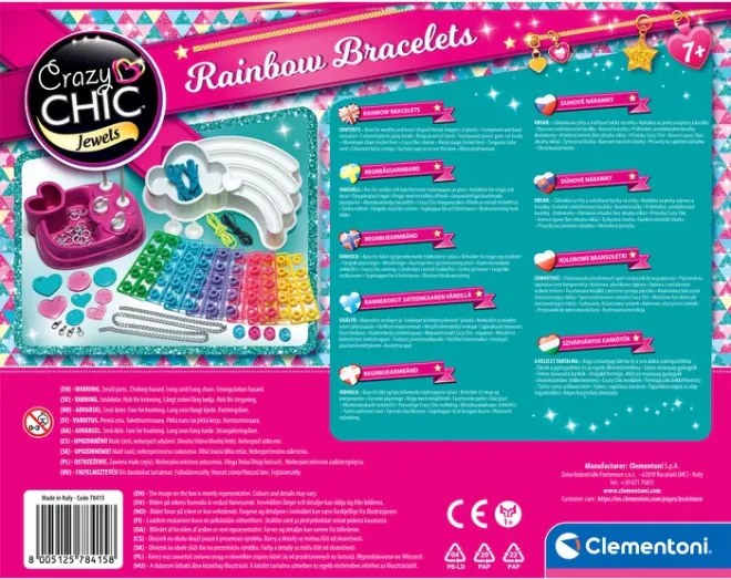 Súprava farebných náramkov s korálkami Crazy Chic Clementoni 78415