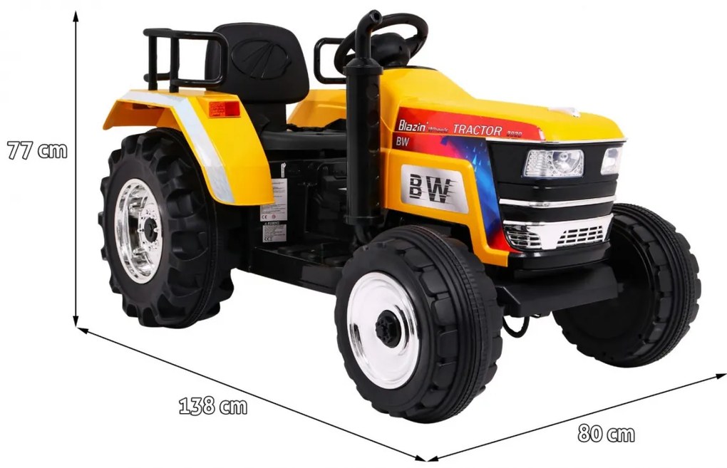 RAMIZ ELEKTRICKÝ TRAKTOR BLAIZN  ŽLTÝ - 2x35W - 12V/7Ah - 2024