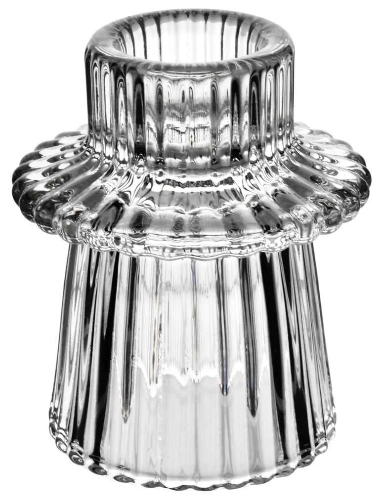 Skleněný svícen PATRICIA 6x7 cm čirý