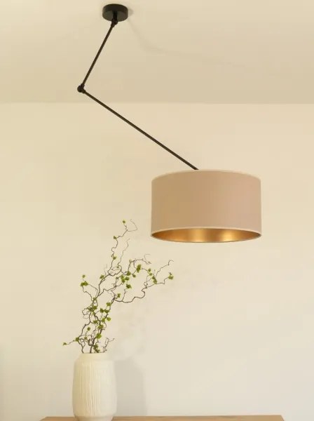 LED Nastaviteľný luster na tyči GORTA 1xE27/60W/230V béžová/zlatá