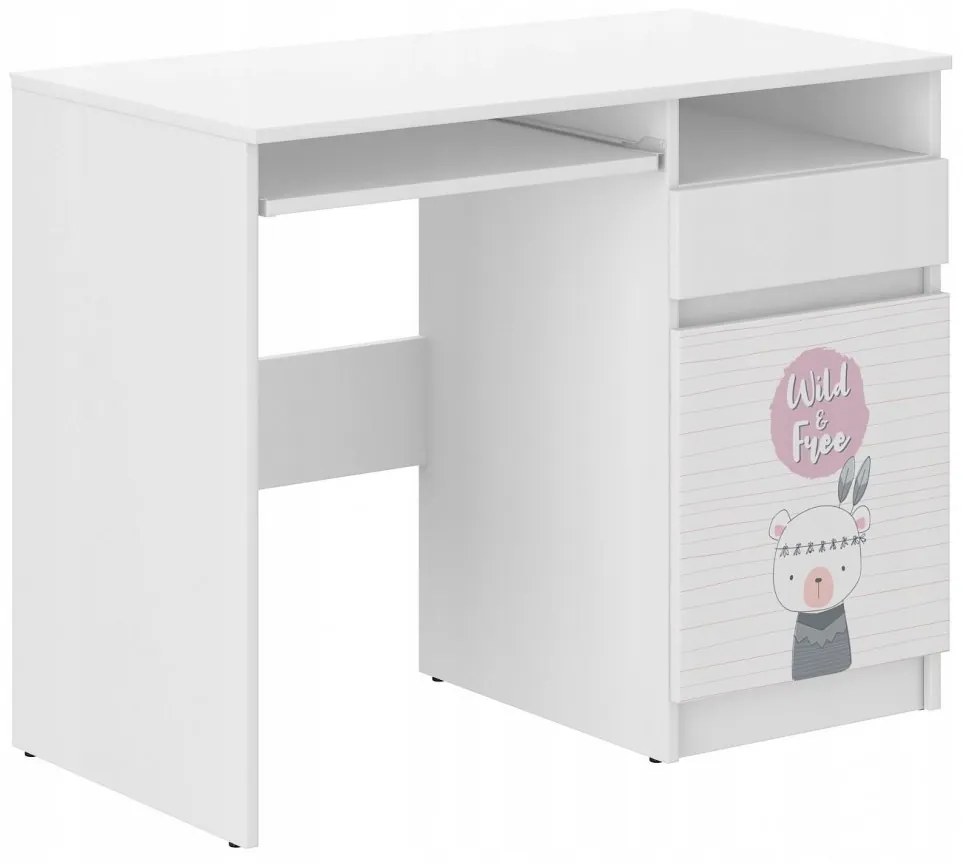 Detský písací stôl s roztomilým zvieratkom 76x50x96 cm