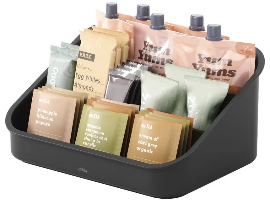 Čierny kúpeľňový organizér na kozmetiku z recyklovaného plastu Bellwood – Umbra