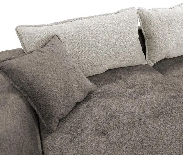 Rozkladacia rohová sedacia súprava s úložným priestorom v tvare L LAGOA ľavá taupe/šedá