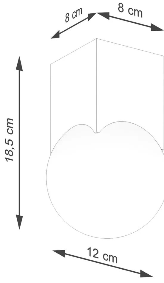 Stropné svietidlo v prírodnej farbe so skleneným tienidlom 12x12 cm Rayer – Sollux