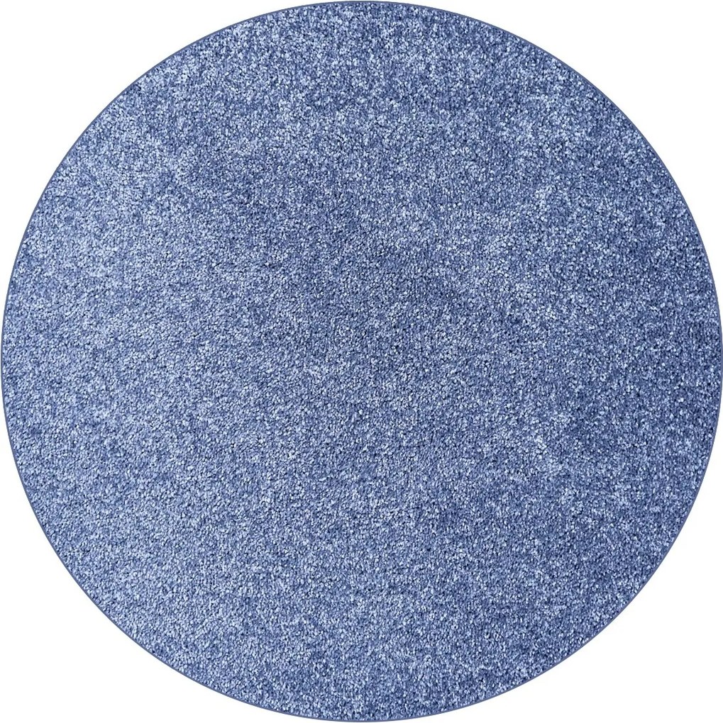 AladinWorld Expres 👣🛡️250x250 (priemer) kruh Kusový koberec Velur Ultra tm. modrý kruh + protišmyková úprava, modrá, obývacia izba
