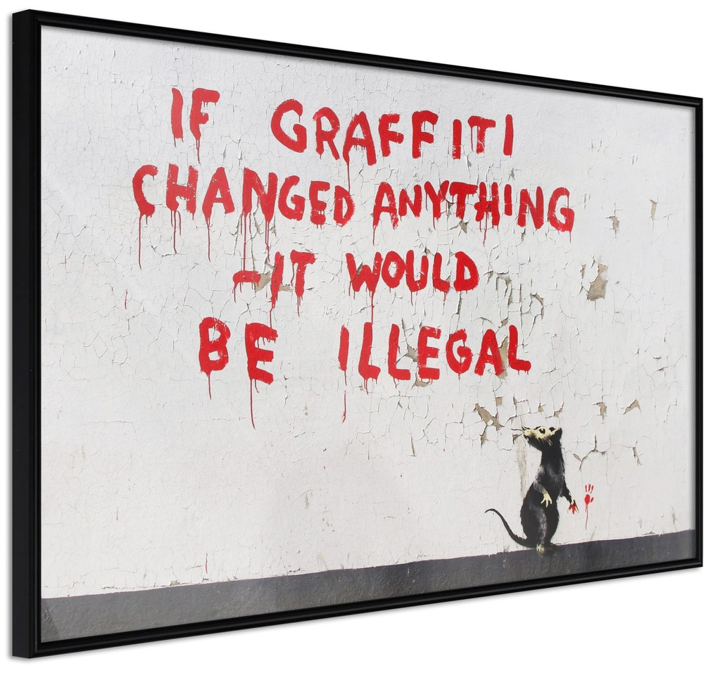 Artgeist Plagát - Quotes Graffiti [Poster] Veľkosť: 45x30, Verzia: Čierny rám s passe-partout