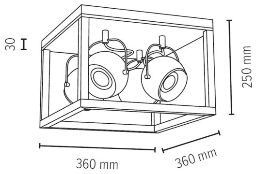 Spot-Light 5224474 - LED Stropné svietidlo ROY 4xGU10/5W/230V matný dub
